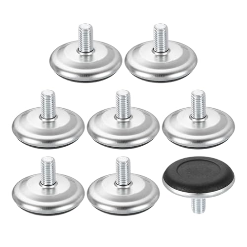 uxcell 8Pcs M10 x 1.5 Thread Furniture Feet Levelers, 47x20mm Adjustable Leveling Table Feet, Screw on Furniture Glide Leveling for Chair Stool Legs, Black - size: M10 x 47 x 20mm