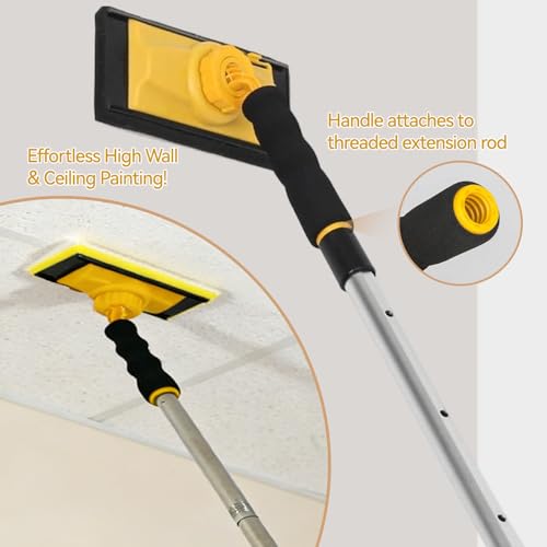 Paint Edger Tool Kit - 9 Inch Paint Pad Set, 16 PCS Paint Edger with Trim - Touch-Up Pad, Corner Wall and Ceiling Pad, 360° Rotation Handle Paint Edger Trimmer, Paint Tray, Paintbrush