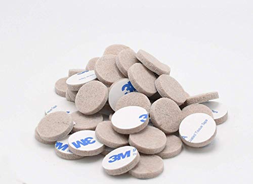 AKOAK 50 Pieces 3/4-Inch Furniture Round Felt Pads, Self-Adhesive,to Protect The Furniture and Floors,Beige