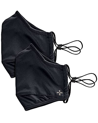 Tommie Copper Community Wear Face Masks I Double Lined, Copper Infused, Ear Straps & Nose Wire, Face Covering (Pack of 2) - style: Black W/Filter Pocket