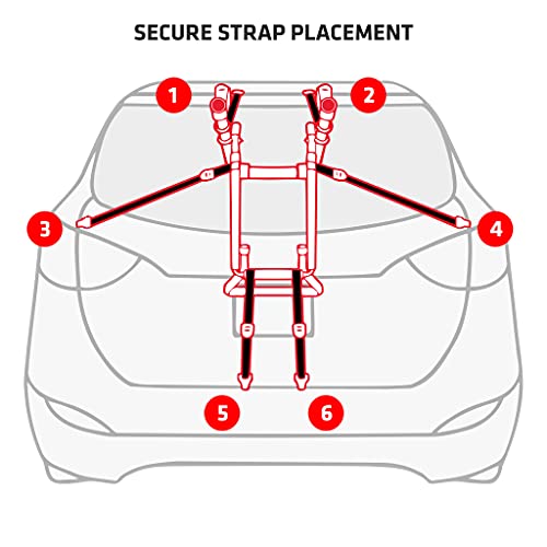 Allen Sports Deluxe Trunk Mount 3-Bike Carrier, Model 103DN-R, Black - color: Red/ Black, size: 3-bike, style: Bike Rack