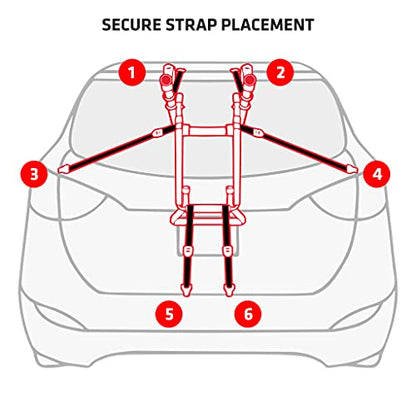 Allen Sports Deluxe Trunk Mount 3-Bike Carrier, Model 103DN-R, Black - color: Red/ Black, size: 3-bike, style: Bike Rack