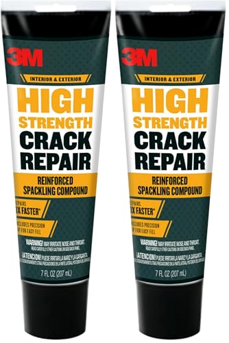 3M High Strength Crack Repair, 7 oz, Wall Crack Repair, Squeeze Tube for Easy Application Directly Into Cracks & Fractures, Repairs Damaged Areas on Walls & Ceilings (CR-7-SQ) (Pack of 2) - size: 7 oz. (Pack of 2)