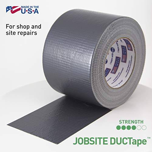 IPG JobSite DUCTape, Contractor Grade Duct Tape, 3.77" x 60 yd, Silver (Single Roll) - color: Silver, size: 3.77" x 60 yd