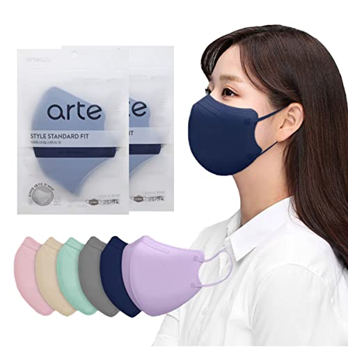 [10 Pcs] Korea Face Mask for Adults – Bird Beak type 2D Protective Health Face Mask for Dust and Smoke – 4-Layer Protective Filter – Ideal Fit for Comfortable Wear - Navy - color: Navy [10p]
