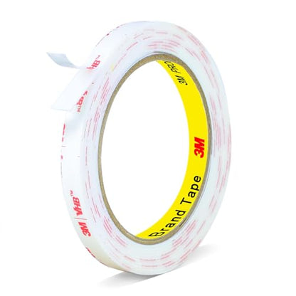 3M Double Sided Tape Heavy Duty,0.39in X 9.85ft Removable Mounting Tape for Wall, White Sticky Foam Tape, Picture Hanging Strips & Poster Hanger, Waterproof Adhesive Strips for LED Light - size: 0.39in X 9.85ft