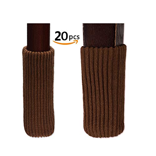 TEKEFT 20 pcs Knitting Wool Furniture Socks Chair Leg Socks Furniture Sliders That Protect Hardwood Floors from Scratches Socks Gifts
