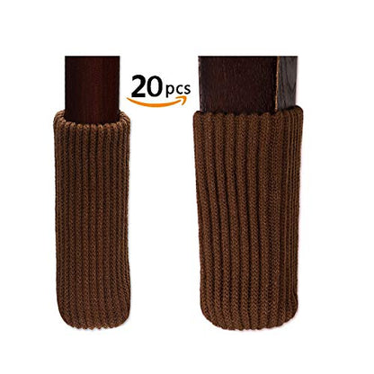 TEKEFT 20 pcs Knitting Wool Furniture Socks Chair Leg Socks Furniture Sliders That Protect Hardwood Floors from Scratches Socks Gifts