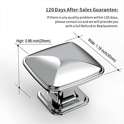 Amerdeco 10 Pack 1-1/4 inch Cabinet Knobs, Polished Chrome for Dresser Drawers, Bathroom Cabinets K0003CP - color: Polished Chrome, size: 10 Pack