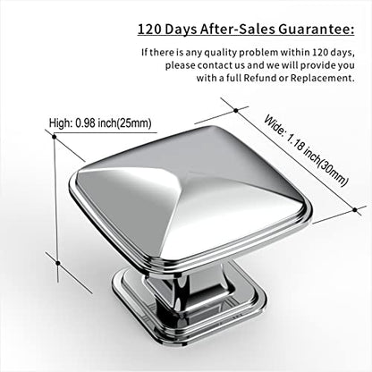 Amerdeco 10 Pack 1-1/4 inch Cabinet Knobs, Polished Chrome for Dresser Drawers, Bathroom Cabinets K0003CP - color: Polished Chrome, size: 10 Pack