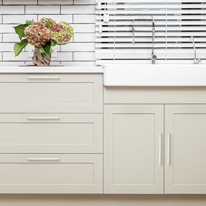 Ravinte 10 Pack Solid 7-1/2 Inch Center to Center Slim Square Bar Dresser Drawer Handles Kitchen Cabinet Handles Brushed Nickel Drawer Pulls Kitchen Cabinet Hardware Pulls - size: 7-1/2" Hole Center