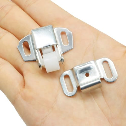 1 Pack Replacement Roller Mailbox Catch Latch, Hardware Roller Wheel Spring Door Catch Latch Screws for Cabinet Doors/RV Camper Kitchen