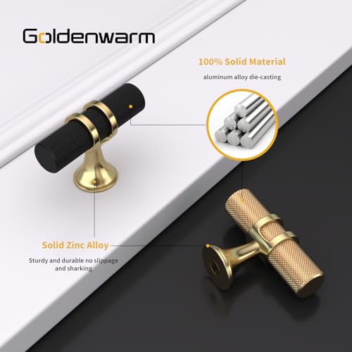 goldenwarm 10 Pack Knurled Gold Cabinet Knobs Brushed Gold Cabinet Knobs Brushed Brass Drawer Pull Handles Kitchen Dresser Hardware for Bedroom Cupboard, Single Hole - color: Knurled Rose Gold, size: 10 Pack