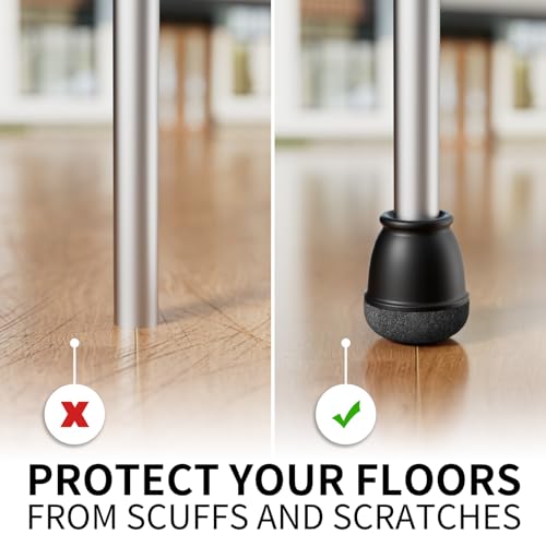 24 Pcs Extra Small Chair Leg Floor Protectors, Silicone Chair Leg Protectors for Hardwood Floors, Round Felt Pads Caps Chair Leg Covers to Protect Floors from Scratches & Noise(Black, Fit 0.35"-0.55") - size: XS(Fit: 0.35"-0.55")