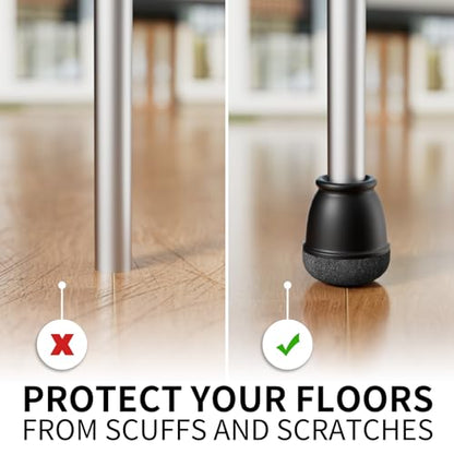24 Pcs Extra Small Chair Leg Floor Protectors, Silicone Chair Leg Protectors for Hardwood Floors, Round Felt Pads Caps Chair Leg Covers to Protect Floors from Scratches & Noise(Black, Fit 0.35"-0.55") - size: XS(Fit: 0.35"-0.55")
