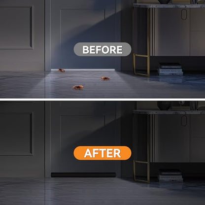 (2 Pack) Under Door Draft Stopper, Draft Stopper for Bottom of Door, Adjustable 30-36 Inch Door Draft Blocker, Under Door Gap Filler, Easy Install Door Seal, Helps Reduce Drafts, Noise and Heat Loss