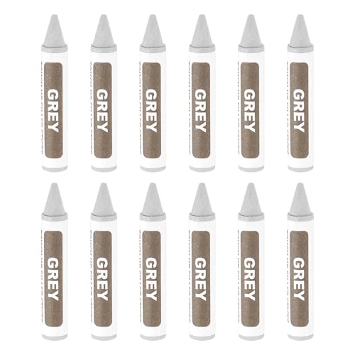 uxcell Furniture Repair Wood Markers, 12 Pcs Grey Touch Up Filler Sticks, Wood Wax Pen Crayons for Scratches, Wood Floors, Tables, Cabinet, Carpenters, Cover Ups - color: Gray