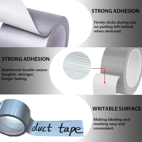 Silver Heavy Duty Duct Tape 2 Inch x 30 Yard – Strong Adhesive, Waterproof, Easy Tear, No Residue, Ideal for Sealing, Patching & Repairs Indoors or Outdoors