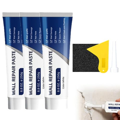 Efficient Drywall Repair Kit with Scraper, 2026 New Quick Drying Wall Mending Agent for Holes & Cracks, White Spackle Wall Repair Paste Drywall Patch Repair Kit for DIY Home Fix (3 Pcs) - color: 3 Pcs