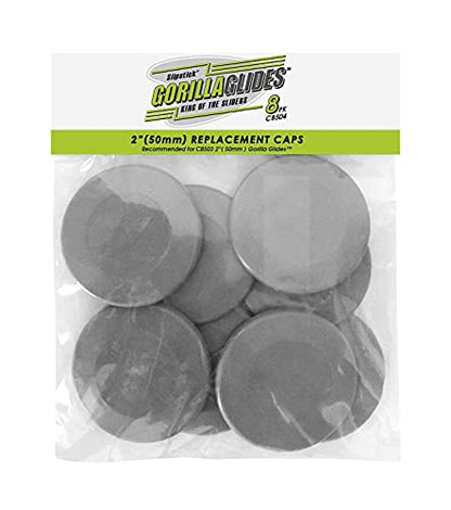 GorillaGlides CB504 Replacement Slider Cap Inserts for GorillaGlides Model CB503 2 Inch Plastic Glides (8 Caps) Snap in - size: 2 Inch