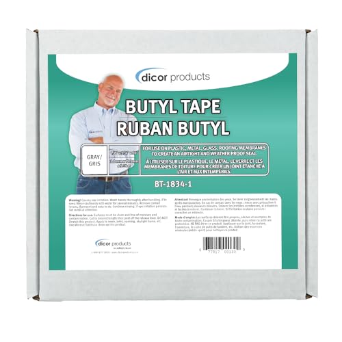 Dicor BT-1834-1 Butyl Seal Tape - 1/8" x 3/4" x 30' Repair Tape for RV, Trailer, Motorhome, Window, and Vent Sealing - size: 1 Pack, style: 1/8" x 3/4" x 30'