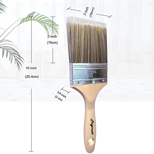 Magimate 3-Inch (76mm) Double Thick Chip Paint Brush – Versatile Stain Brush Wood Handle for Furniture, Walls, Fences, and Murals – Smooth Gesso, Plaster, Polyurethane, and Varnish Wide Paintbrush