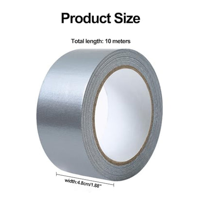 Silver Grey Duct Tape, Duct Tape Heavy Duty Waterproof, 10.94 Yards x 1.97 Inch for Home Use, DIY, Projects, Outdoor Repairs