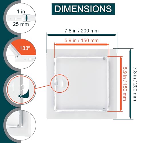 6" x 6" White Metal Access Panel, Service Shaft Door, Plumbing, Electricity Heating Alarm Wall for Drywall, Bathroom Services Hole Cover, Wall Covering - size: 6x6 Inch