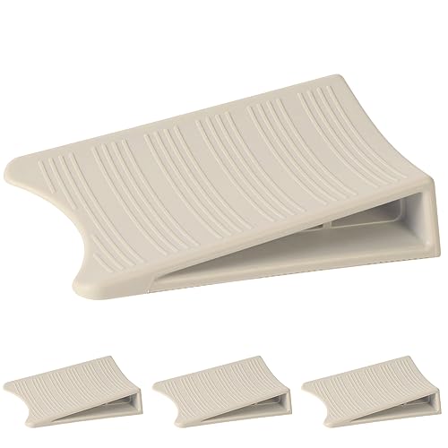 Optish Original Patented Door Stoppers for Bottom of Door, Non Slip Rubber Doors Stop, Doors Wedge for Carpet, Hardwood and Tile (4 Pack, Beige) - color: Beige, size: 4 Pack