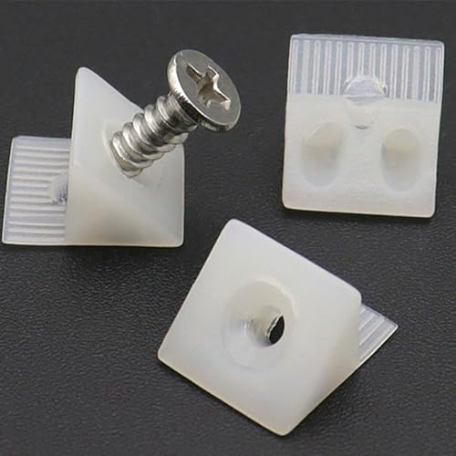 50 Pack Drawer Wedges with Screws - Furniture Chest Drawer Bottom Repair Fixing Mending Wedges 90 Degree Drawer Plastic Angle Code Bracket Fastener (50)