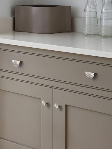 5 Pack Brushed Nickel Cabinet Pulls 2.5" Hole Center Cup Flat Silver Drawer Pulls Kitchen Cupboard Bathroom Dresser Cabinet Hardware Handles Zinc Alloy - color: Brushed Nickel, size: 2.5"(64mm) Hole Center