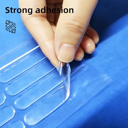 50 PCS Door Silencer Long Strip - Self-Adhesive High Transparent Rubber Cabinet Door Bumper for Slamming Pads, Anti-Collision Quiet Closure for Home, Office & Cabinets
