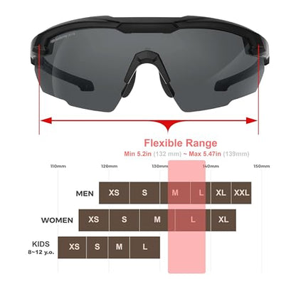 HTS HUNTERSKY Ballistic Tactical Shooting Glasses ANSI Z87+ UV400 Protective Eyewear - color: Black Gray