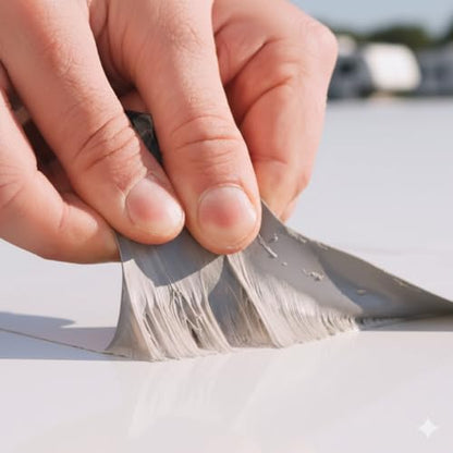 EternaBond RoofSeal Gray 4" x50' MicroSealant UV Stable RV Roof Seal Repair Tape | 35 mil Total Thickness - EB-RG040-50R - One-Step Durable, Waterproof and Airtight Sealant - color: Gray, size: 4" x 50'