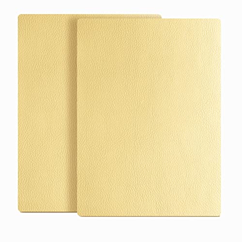 ILOFRI Leather Repair Patch 8x11 inch 2 Pcs, Durable Self Adhesive Vinyl and Leather Repair Kit for Couch, Car Seats, Boat Seat, Furniture, Upholstery, Auto Interior, Sofa, Chair - Khaki - color: Khaki, size: 8x11 inch x 2Pcs