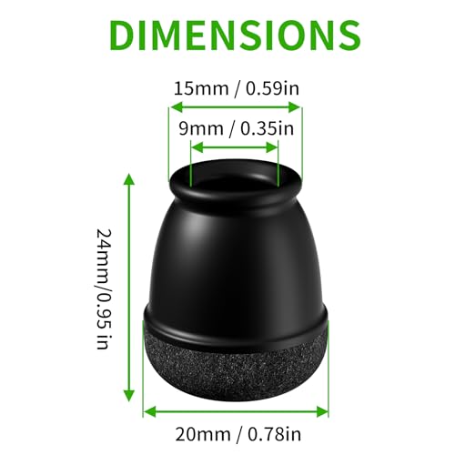24 Pcs Extra Small Chair Leg Floor Protectors, Silicone Chair Leg Protectors for Hardwood Floors, Round Felt Pads Caps Chair Leg Covers to Protect Floors from Scratches & Noise(Black, Fit 0.35"-0.55") - size: XS(Fit: 0.35"-0.55")