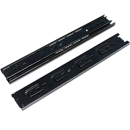 Drawer Slides 12 Inch Ball Bearing Full Extension 3 Section Slide Track Mounting Drawer Runners Slider for Cabinet Home Furniture, 2 Pack (Black 12 Inch) - size: 12 Inch
