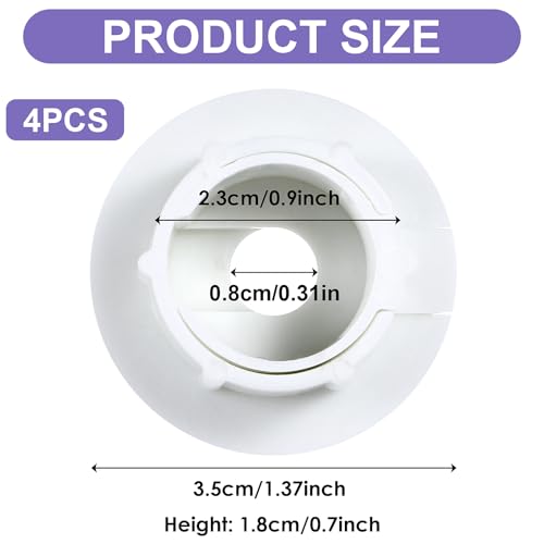 4Pcs Wall Cable Pass Through Grommet, 1'' Plastic Cable Feed Through Bushing, Compatible Wall Hole Cable Routing Kit, Cords Hole Covers Wall Bushing Grommet for Cables Wires Furniture (White)