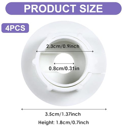 4Pcs Wall Cable Pass Through Grommet, 1'' Plastic Cable Feed Through Bushing, Compatible Wall Hole Cable Routing Kit, Cords Hole Covers Wall Bushing Grommet for Cables Wires Furniture (White)