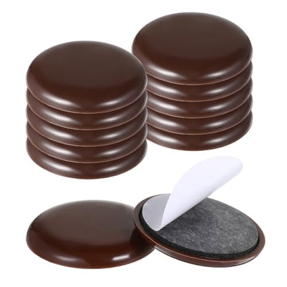 12Pcs Furniture Sliders for Carpeted Floors, 2-inch Stick Furniture Movers Self Adhesive Chair Gliders for Easy Moving on Carpet and Hardwood Floors(Coffee)