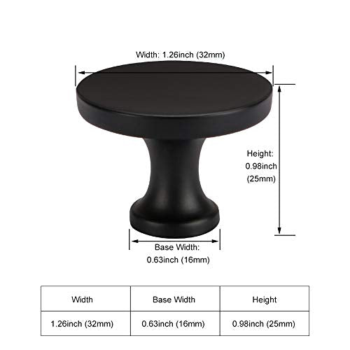 homdiy 5 Pack Matte Black Cabinet Knobs, Solid Round Drawer Knobs, Modern Kitchen Cabinet Hardware for Bedroom Dresser, Cupboard, Drawers - color: Black, size: 5 Pack