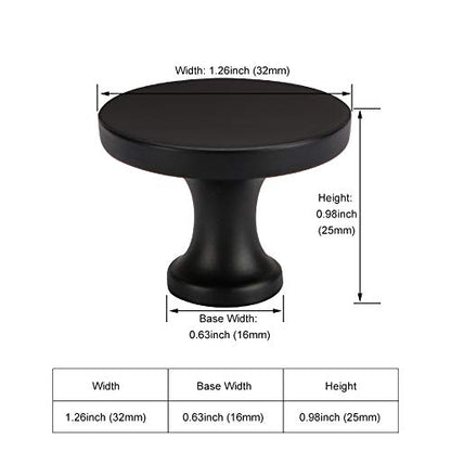 homdiy 5 Pack Matte Black Cabinet Knobs, Solid Round Drawer Knobs, Modern Kitchen Cabinet Hardware for Bedroom Dresser, Cupboard, Drawers - color: Black, size: 5 Pack