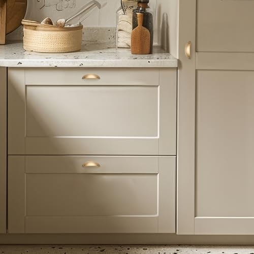 Ravinte 5 Pack 3" Drawer Pulls Champagne Bronze Cabinet Cup Pulls Kitchen Hardware Cabinet Handles Drawer Handles Knobs 3 inch Hole Center - color: Champagne Bronze
