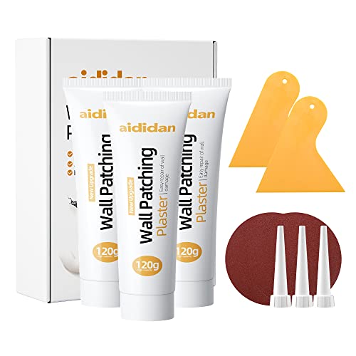 Three Drywall Patch Repair Kit with Scraper, Wall Spackle Repair Paste, Wall Mending Agent Quick and Easy Solution to Fill The Holes for Home Wall, Plaster Dent Repair and Wood Scratch Repair - color: 3 Pack