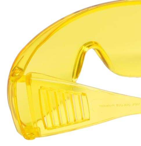 Calabria Fit Over Safety Glasses | Polarized Sunglasses Over Glasses | Wrap Around Anti-Fog | Scratch Resistant | Unisex - color: Yellow
