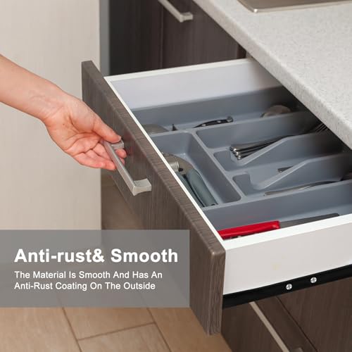 Metal Hardware Bottom Mount Full Extension Ball Bearing Drawer Slides 12 Inch Side Mount File Cabinet Rails Dresser for Smooth Furniture 100 LB Load Capacity Metal Runner Trash Can Kitchen