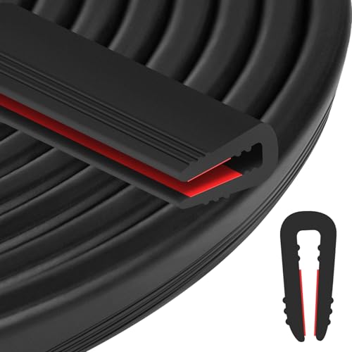 ToLanbbt Rubber Edge Trim U Channel, 1/8" Self Adhesive Sheet Metal Edge Guard Protector, EPDM Seal Strip for Car Doors, Steel Plates, Glass, Hatches, Table Corners, Fit 1/8"(3.2mm), 40Ft, Black - color: Black, size: 1/8" x 40'L