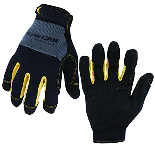 Non-slip Work Gloves, Men Utility Multifunctional Mechanic Working Gloves Touch Screen, Flexible, Breathable, Wear-Resistant Gloves (Non slip yellow, S) - color: Non Slip Yellow, size: Small