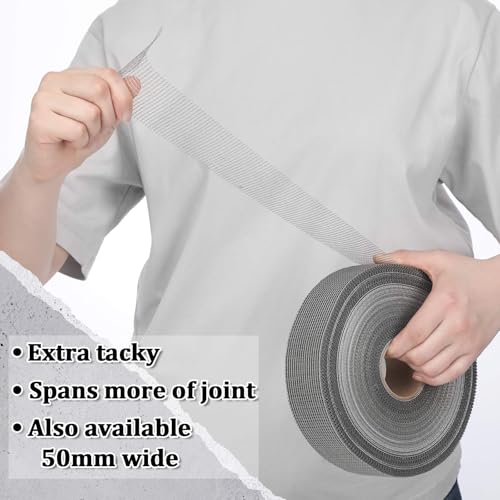 500 ft x 2 Inch Cement Board Joint Tape Self Adhesive Durable Gray Fiberglass Mesh Drywall Mesh Repair Tape for Cement Board Joints Repairing, Sealing and Strengthening - size: 500 ft X 2 Inch