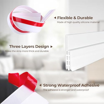Door Draft Stopper Weather Stripping: Ohuhu 39" L x 2" W Under Door Bottom Seal Strip Sweep - Backing Adhesive Blocker Gap Filler Flexible Noise Insulation Draft Guard Bottom of Door Garage